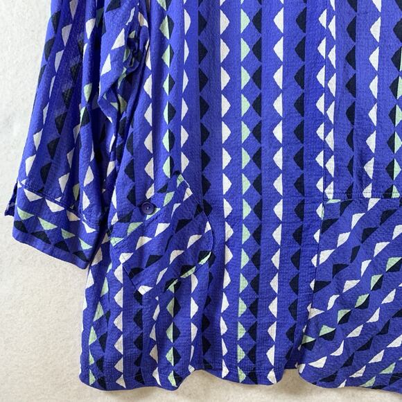 Vintage Terra Women Geometric Button Top Sz‎ L Oversized Artsy Boho Made Korea - Picture 8 of 16
